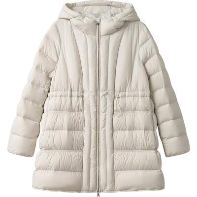 播商场同款连帽领收腰鸭绒羽绒服女24冬新中长款外套BDR4RD3519