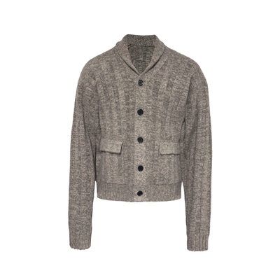 JCAESAR SWEATER青果领粗坑条毛衣开衫 高克重纱线 坑条肌理 合体