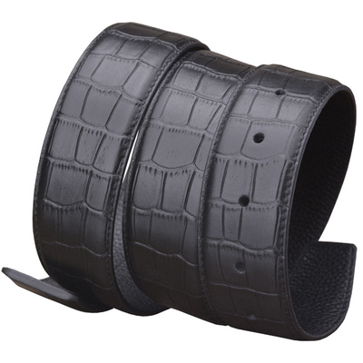 不带头男士纯牛皮平滑扣