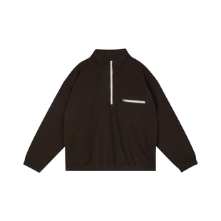 wassuphouse摇粒绒套头半拉链外套男美式宽松廓形保暖立领上衣男