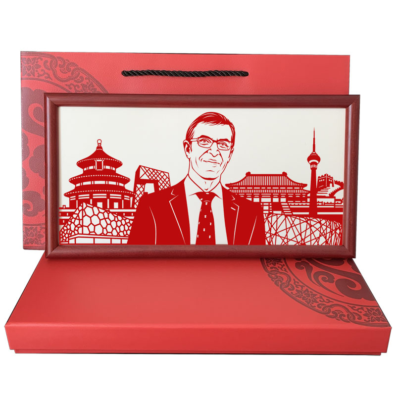 人像+城市地标剪纸定制送老外领导客户中国特色创意商务伴手礼物