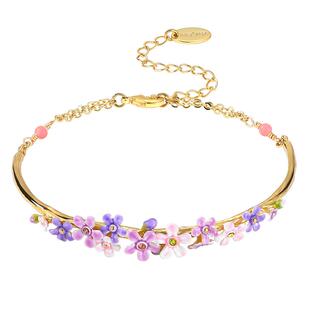 勿忘我小花半镯手链女生法式小众森系新手饰品送闺蜜女友生日礼物