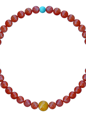 山川心语南红柿子红本命年手链