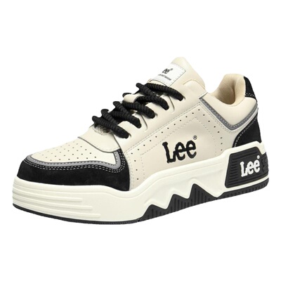 Lee轻复古风拼接厚底板鞋