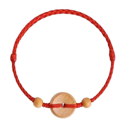 桃木护身手链平安扣红绳手链脚链