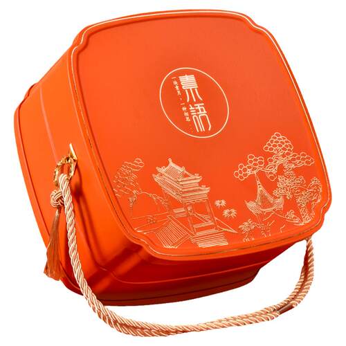 中秋礼品包装空盒子高档酒店双层礼品月饼铁盒6个8粒装定制厂家