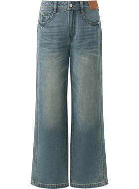 播26夏新品直筒休闲裤女复古宽松高腰长裤DDT2KD5651
