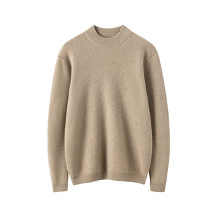 秋冬新款半高领100%纯山羊绒衫男中青年大码高端加厚针织衫毛衣潮