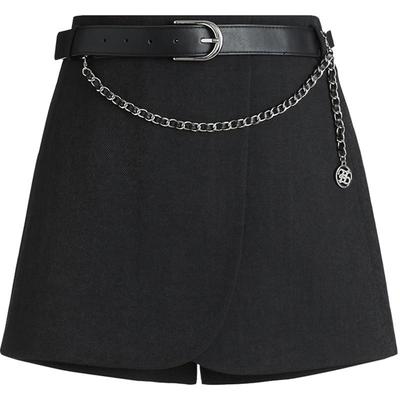 FIVEPLUS学院风短款高腰A字裙裤