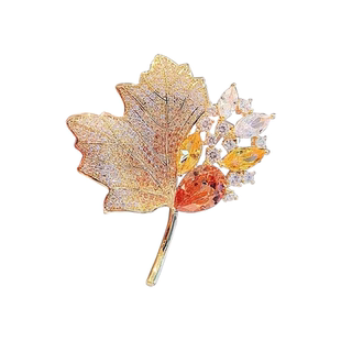 秋冬枫叶胸针高端精致时尚奢华气质西装衣领毛衣胸花别针优雅气质