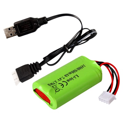 P90冲锋玩具枪电池充电线电动连发软弹枪弹夹模块电池4插孔白插头