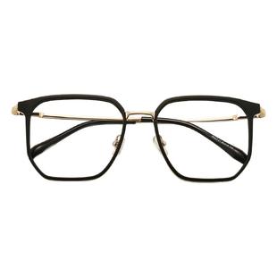 黑色中金眼镜框男女大脸显瘦潮可配镜片近视大框不规则复古眼镜架