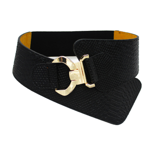 毛衣宽腰带女士装饰腰封时尚松紧配裙子大衣收腰配饰时装皮带红色