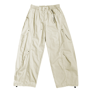 美式复古重磅水洗弯刀长裤男秋冬直筒宽松加绒铆钉休闲工装裤子潮