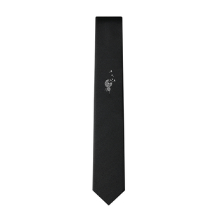 William Milton心有所属刺绣真丝免打领带男商务正装拉链轻奢礼盒