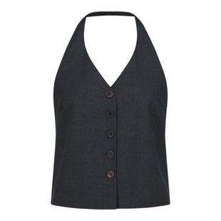 [AMOMENTO] 26PS WOOL HALTERNECK TOP 26早春新款羊毛挂脖上衣潮