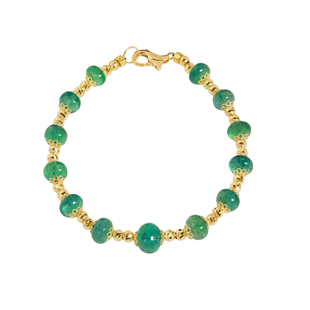 若华珠宝松绿 素面祖母绿手链18K金女彩宝满天星首饰轻奢礼物