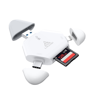 LRUUSI适用于iPhone17手机读卡器 苹果USB3.0万能电脑通用三合一佳能微单反索尼相机SD TF内存卡扩展存储高速