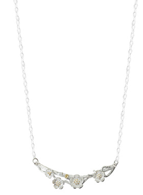 原创设计小清新简约纯银项链樱花