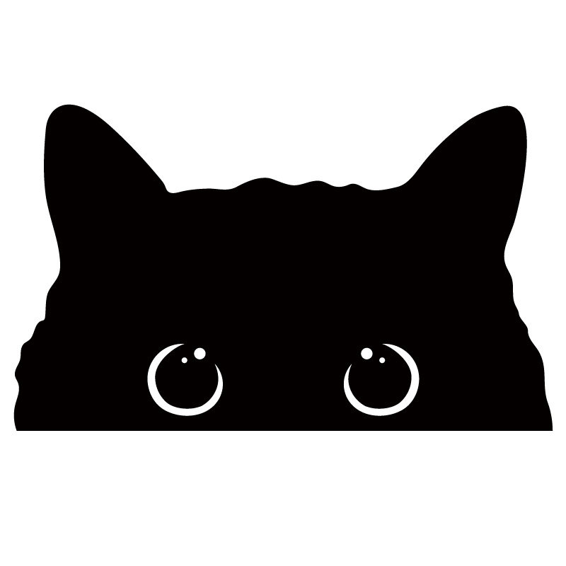 黑猫划痕遮挡汽车贴纸可爱卡通个性创意防水电动车摩托装饰贴画