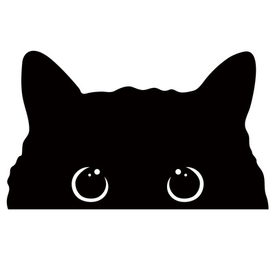 黑猫划痕遮挡汽车贴纸可爱卡通个性创意防水电动车摩托装饰贴画
