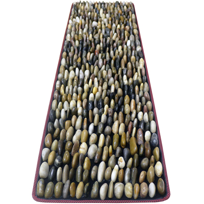 立铺密拼天然雨花鹅卵石足底按摩垫脚底步道公园保健指压板石子路