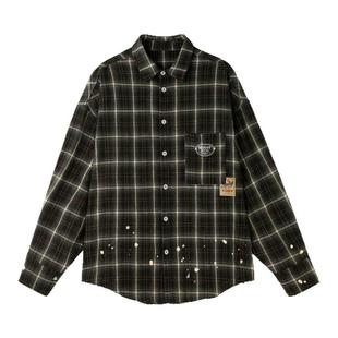 BJHG不计后果格子衬衫男款2025新款秋冬潮内搭美式休闲长袖衬衣女