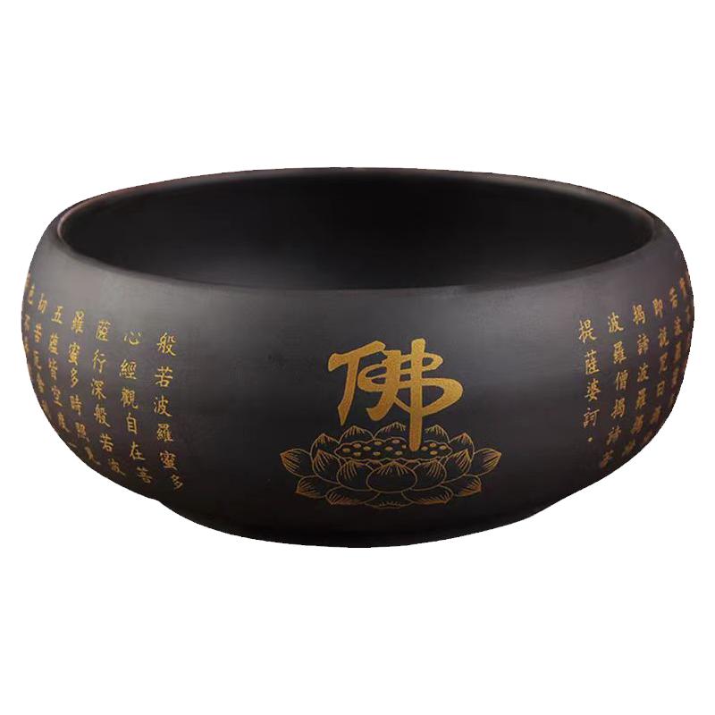 圆形个人钵碗黑色紫砂