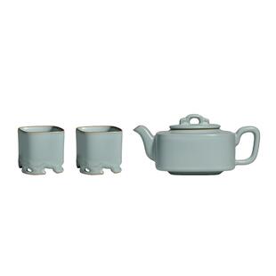 汝窑茶壶套装办公室会客中式精致送礼汝瓷功夫茶具礼盒装万象更新