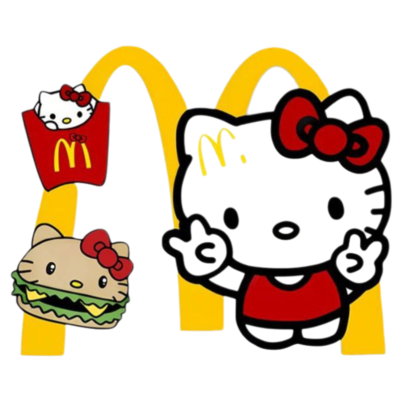 麦当劳车贴HelloKitty个性创意KT猫M记汽车电动车摩托车装饰贴纸