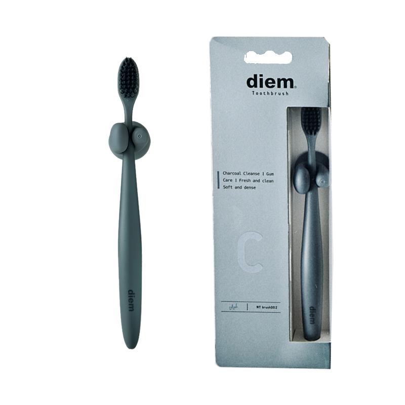 DIEM软毛牙刷银离子竹炭圆头细丝