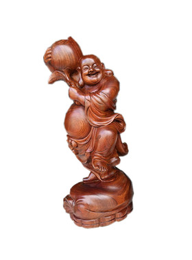 缅甸花梨大果紫檀手工雕弥勒笑佛