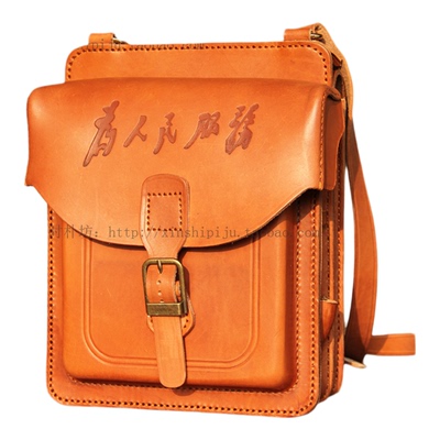 牛皮单肩人民服务古典风斜挎包