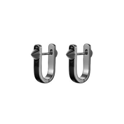 SinceYou黑珐琅铆钉耳钉男个性