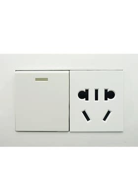118型暗装白色二位一开双控五孔插座二三插电源插座电视电脑插座
