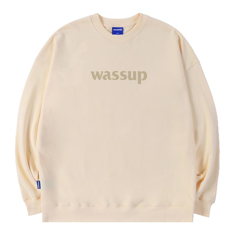 WASSUP潮牌重磅基础字母圆领卫衣