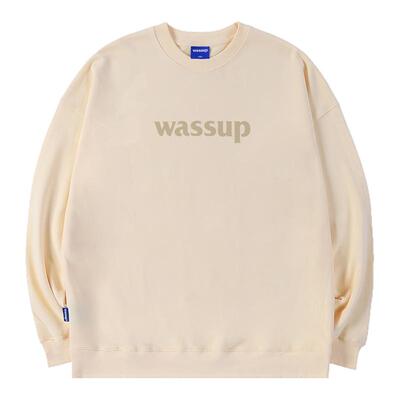 WASSUP潮牌重磅基础字母圆领卫衣