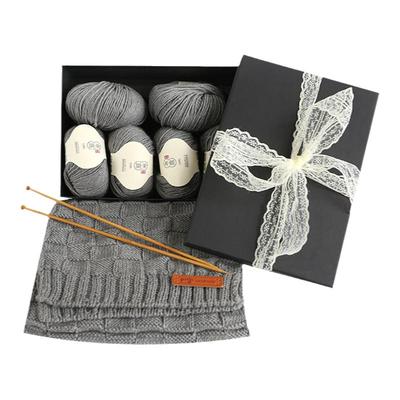 围巾礼盒中粗九色鹿羊毛线材料包
