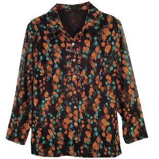 雪琳儿专柜正品洋气中年女春秋夏装台湾纱T恤时尚气质妈妈衬衫