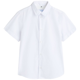 HM童装儿童男童衬衫短袖翻领正式礼服演出服易熨烫衬衣1122396