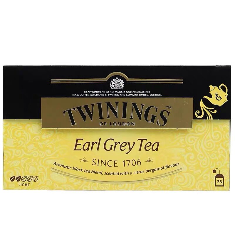 Twinings川宁茶 豪门伯爵红茶25包袋泡茶烘焙奶茶进口下午茶运损