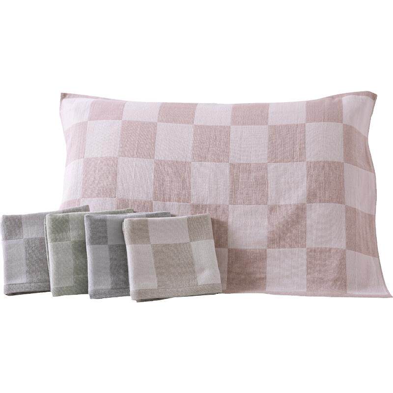 金号枕巾纯棉纱布单只/一对装新疆棉双层成人简约男女情侣枕头巾