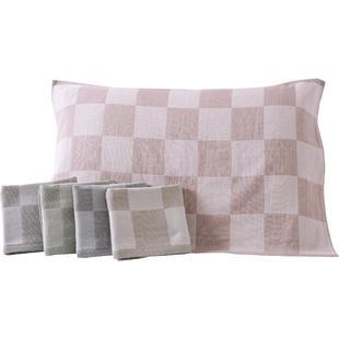 金号枕巾纯棉纱布单只/一对装新疆棉双层成人简约男女情侣枕头巾