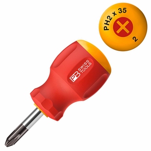 原装进口瑞士PB SWISS TOOLS双组份短柄十字螺丝刀PB 8195 系列