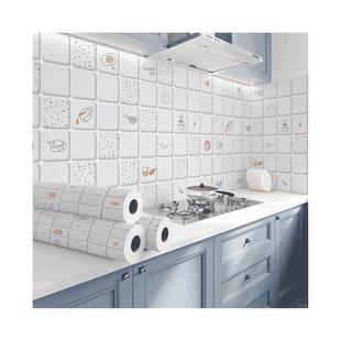 厨房防油墙纸自粘防水耐高温灶台墙贴油烟机可擦洗墙壁面贴纸台面