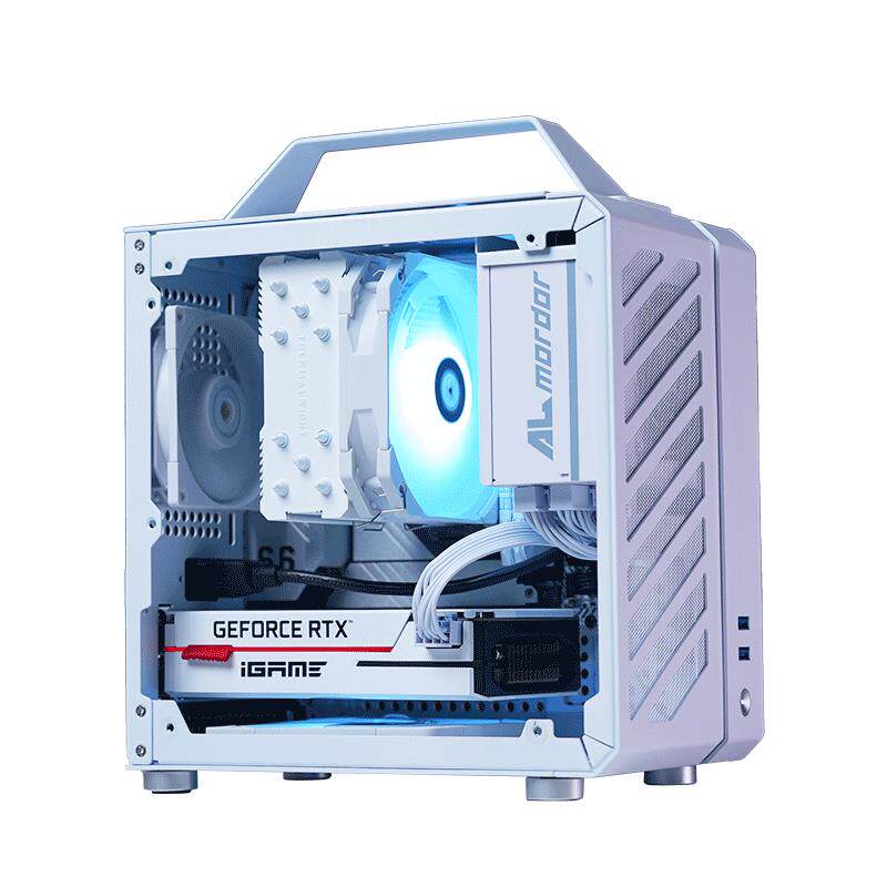 机械大师C24小方糖白色14600kf 12600kf RTX5060TI独显迷你台式机DIY桌面电脑纯白整机手提便携游