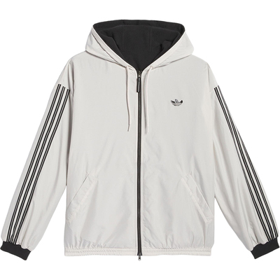Adidas/阿迪达斯正品三叶草男女连帽休闲条纹双面穿外套JX5440