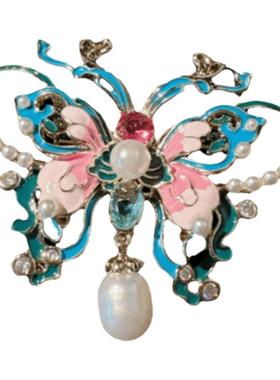 新中式滴釉落日熔金暮光百搭胸针