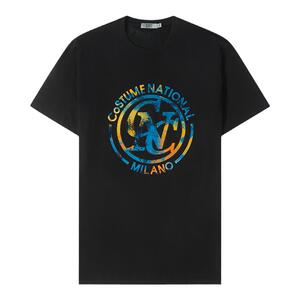 【烫钻植绒】CNC男装奥莱LOGO印花春夏新品时尚潮流圆领短袖T恤男