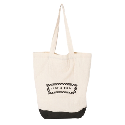 FISHS EDDY时尚帆布包新款撞色黑白配休闲托特包347192